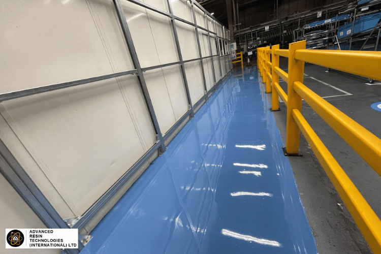 A warehouse showing off their new epoxy screed as one of the best types of screed floor finishings for their business