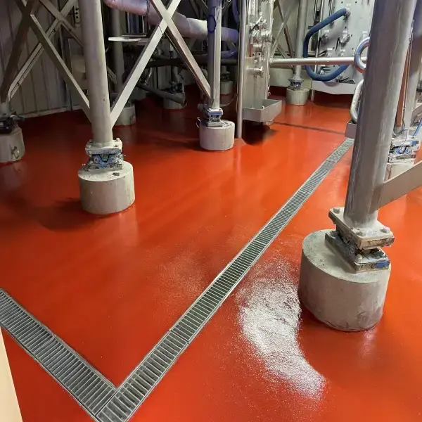Floor Refurbishment With Protective Polyurethane Coving & Screeds